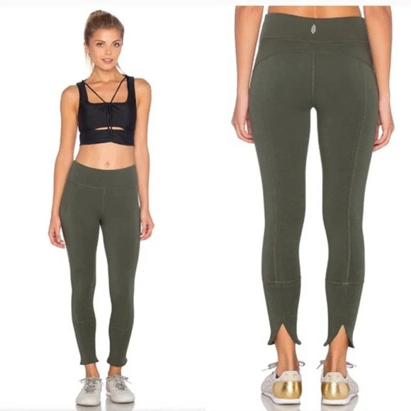 Free‎ People Virgo Cropped Legging Khaki Green - Picture 1 of 12